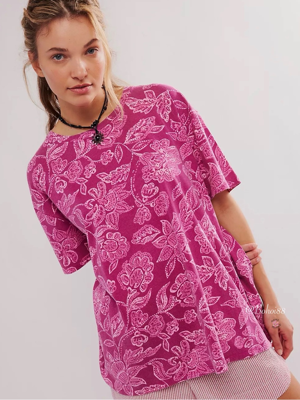 NWT Free People We The Free Nina Printed Tee